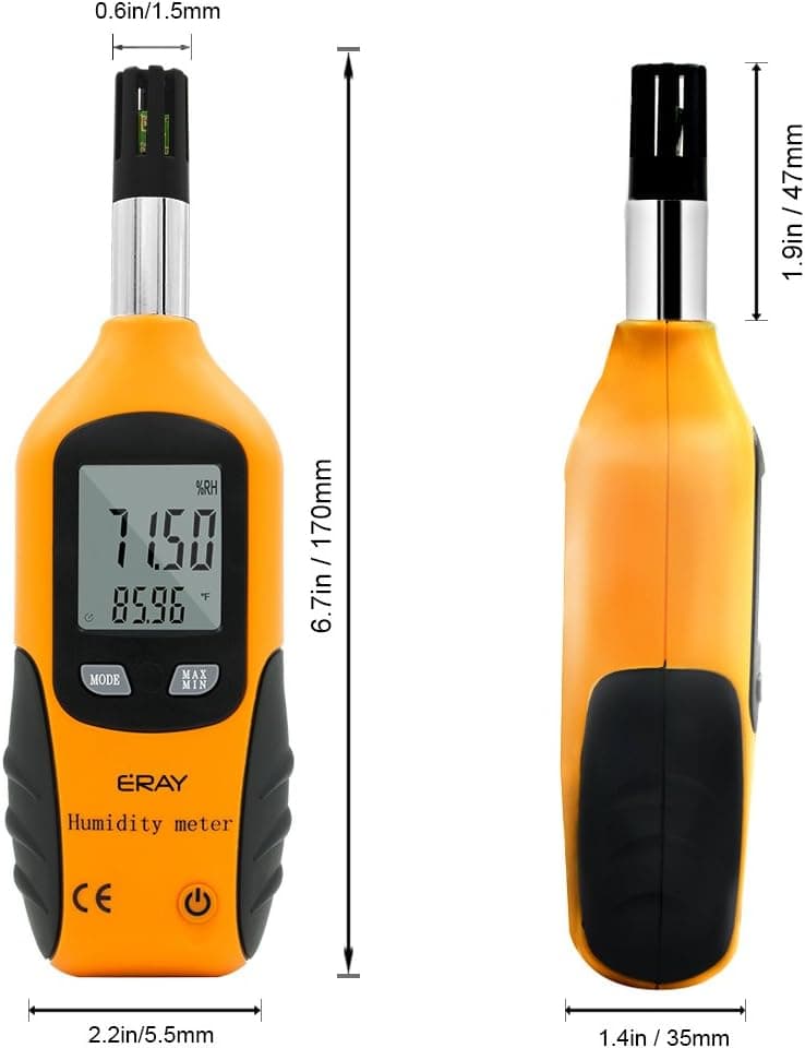 سایکرومتر دیجیتال (Psychrometer) مدل ERAY SR‑Y86 (رطوبت‌سنج و دماسنج دیجیتال با اندازه‌گیری نقطه شبنم و دمای تر)