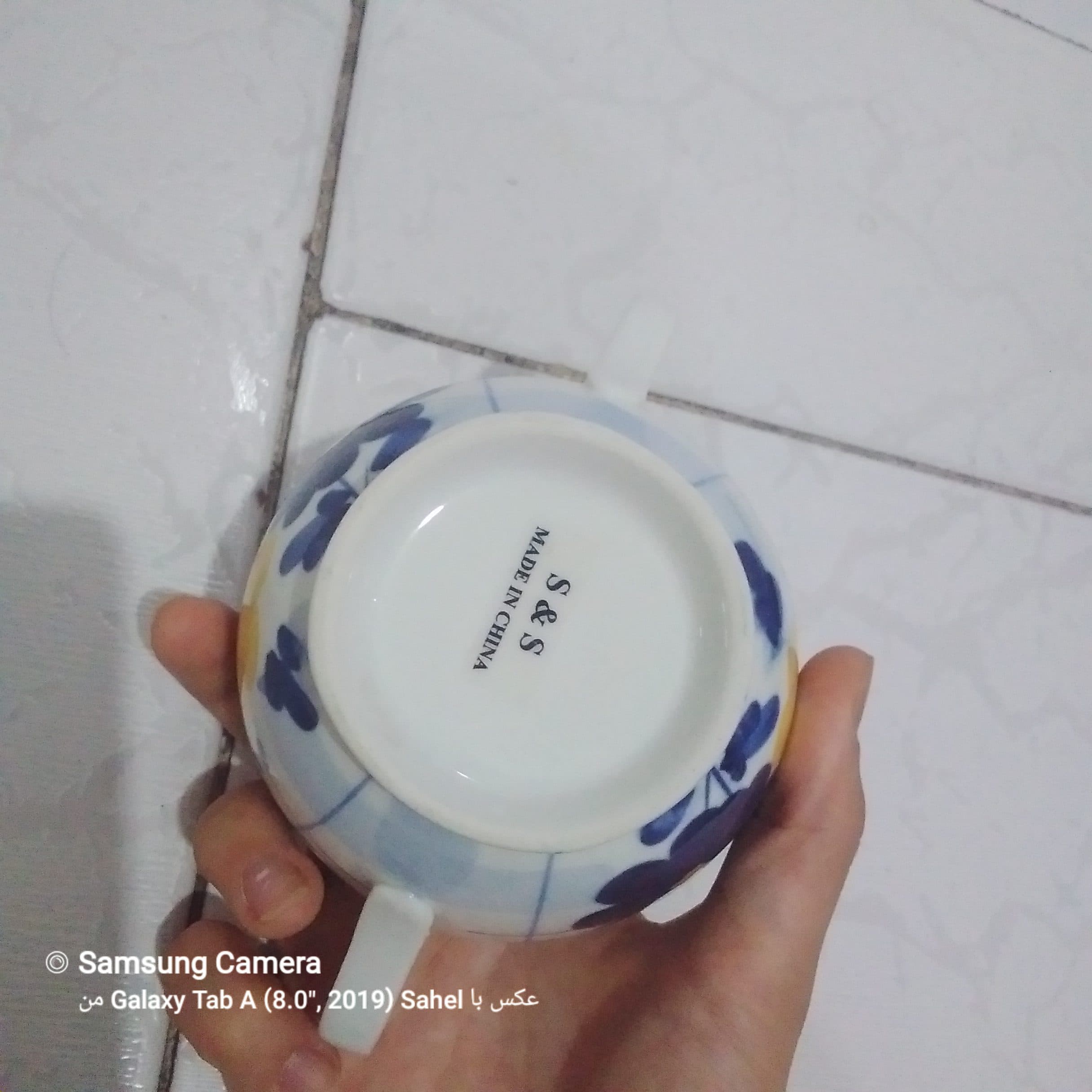قندان خاص دسته دار طرح گل پنبه ای — تصویر ۳