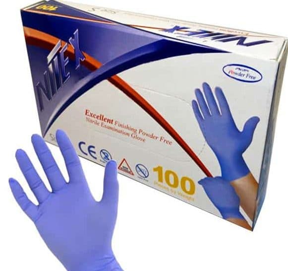 دستکش یکبار مصرف نیتریل نیتکس 100 عددی