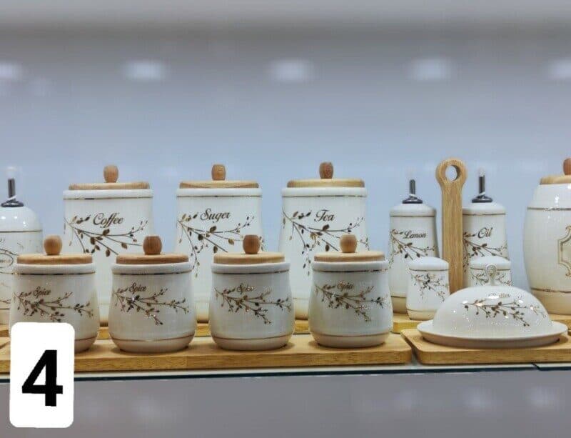 پاسماوری چینی ۱۴ پارچه مدل روکا طرح ماربل — تصویر ۴