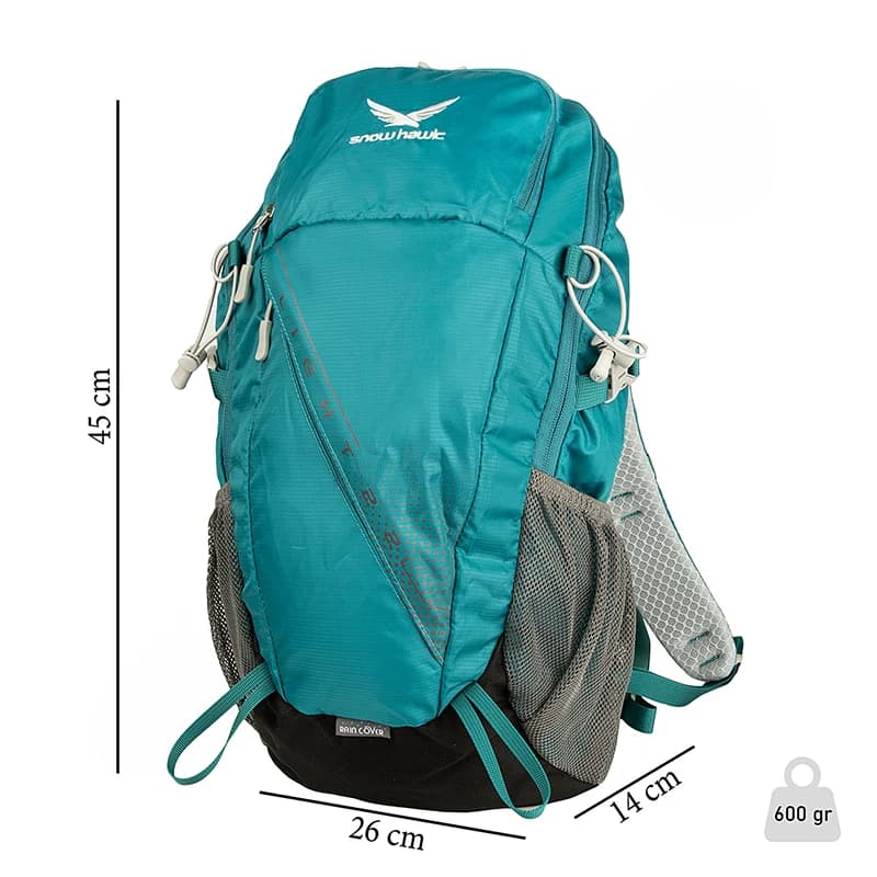 کوله کوهنوردی اسنوهاک فنردار و کاور دار 22 لیتری SN-B 3127 سبز/مشکی — تصویر ۷