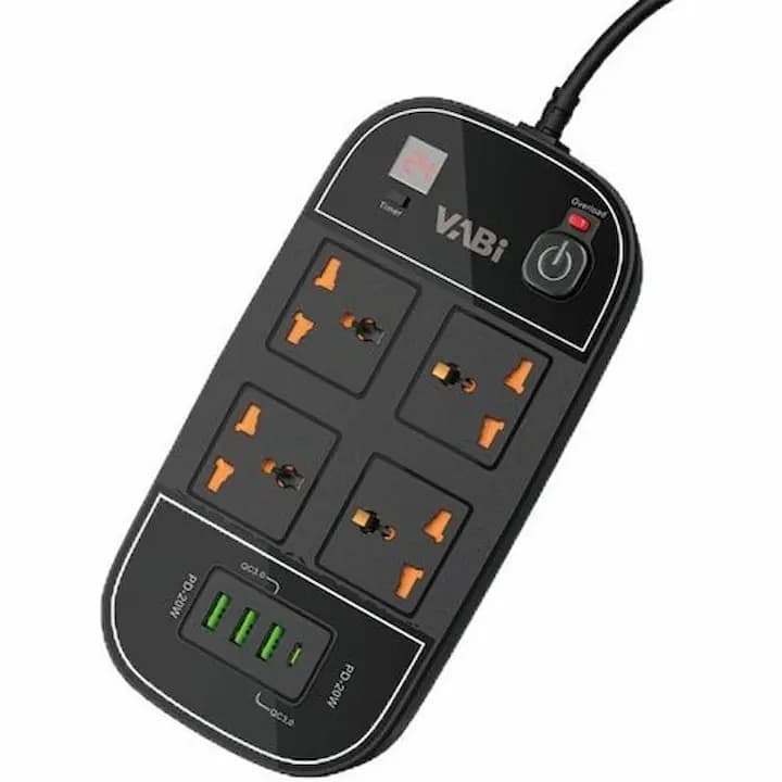 چند راهی برق 3500 وات وابی مدل PS2 مجهز به 4 پریز برق و 3 پورت USB