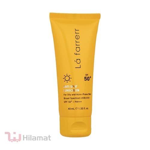 کرم ضدآفتاب و ضدلک بی‌رنگ لافارر مدل SPF50، مناسب پوست‌های خشک و معمولی،حجم 40 میل