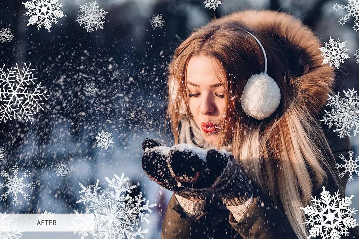 مجموعه افکت برف و دانه‌های برفی برای فتوشاپ — تصویر ۳