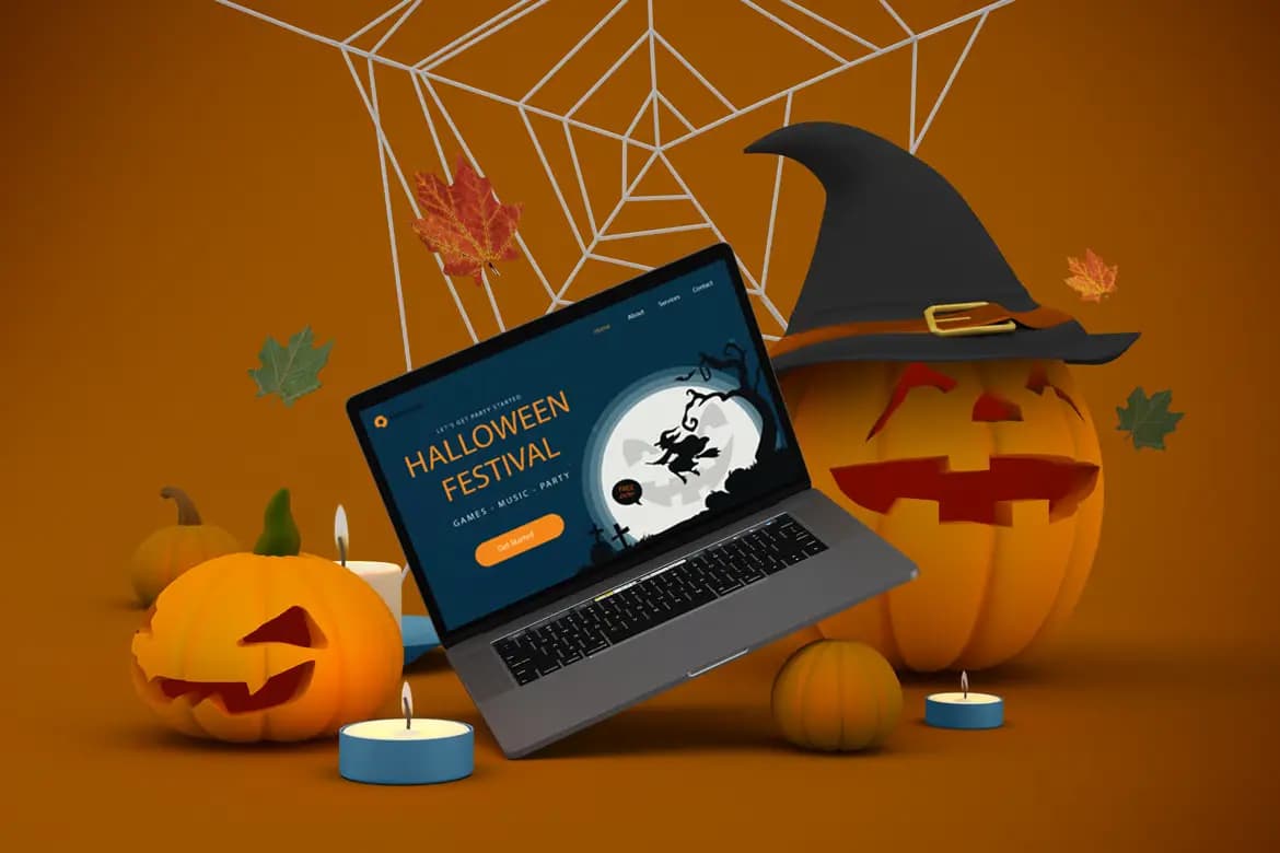 موکاپ وب‌سایت هالووین — تصویر ۴