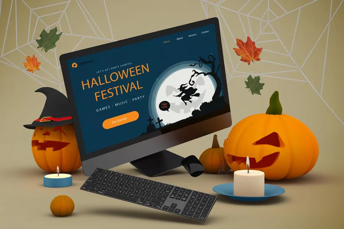 موکاپ وب‌سایت هالووین — تصویر ۵