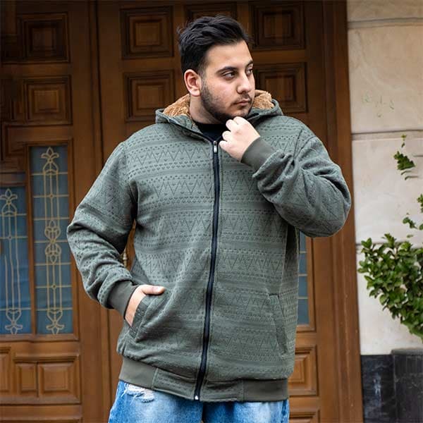 سویشرت کاپشنی سایز بزرگ6600یشمی — تصویر ۳