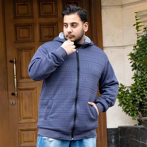 سویشرت کاپشنی سایز بزرگ6597 نوک مدادی — تصویر ۳
