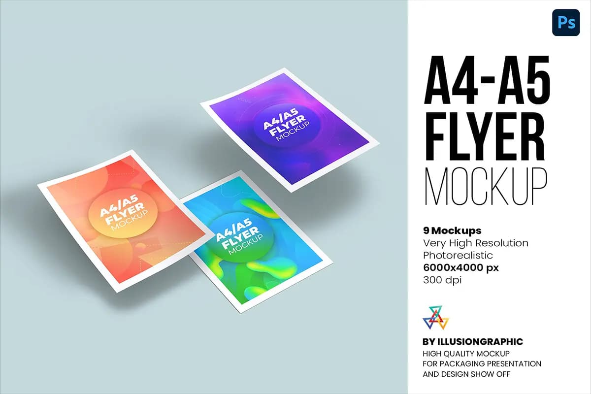 موکاپ تراکت A4 / A5