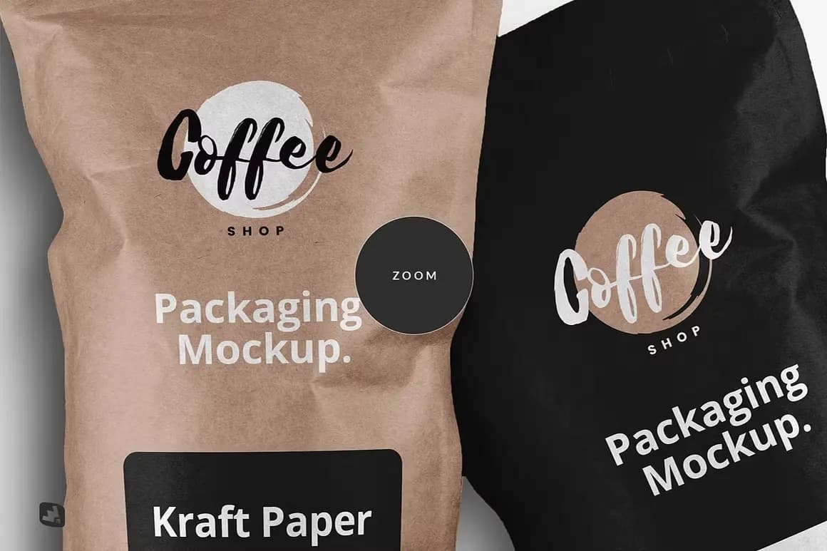 موکاپ پاکت بسته‌بندی کرافت بلند — تصویر ۴