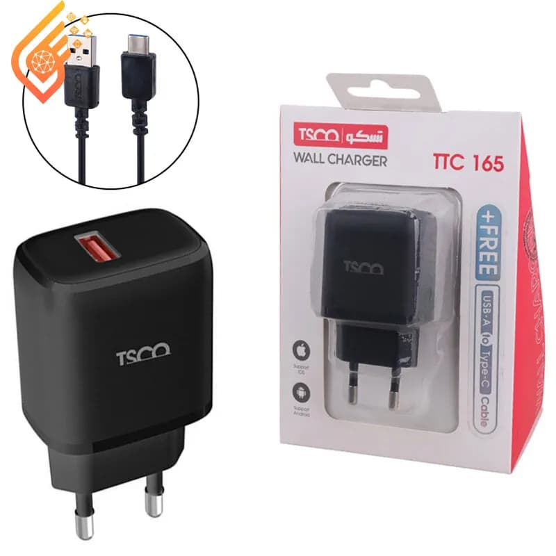 شارژر دیواری تسکو 10.5 وات مدل TTC 165 2.1A