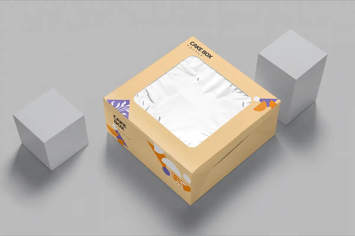 موکاپ جعبه کیک — تصویر ۲