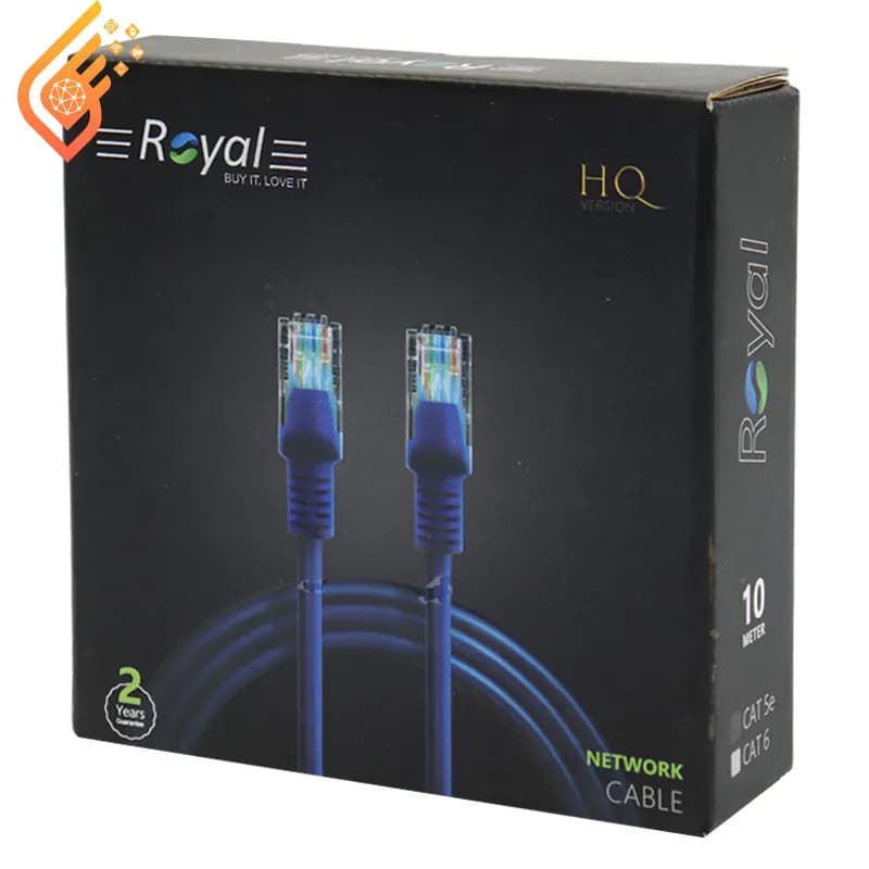 کابل شبکه لن رویال Royal Cat5e 10m پک دار