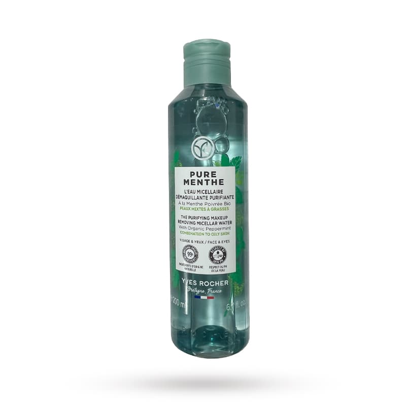 پاک کننده آرایش و ناخالصی ایوروشه مدل PURE MENTHE برای پوست مختلط تا چرب حجم 200 میل