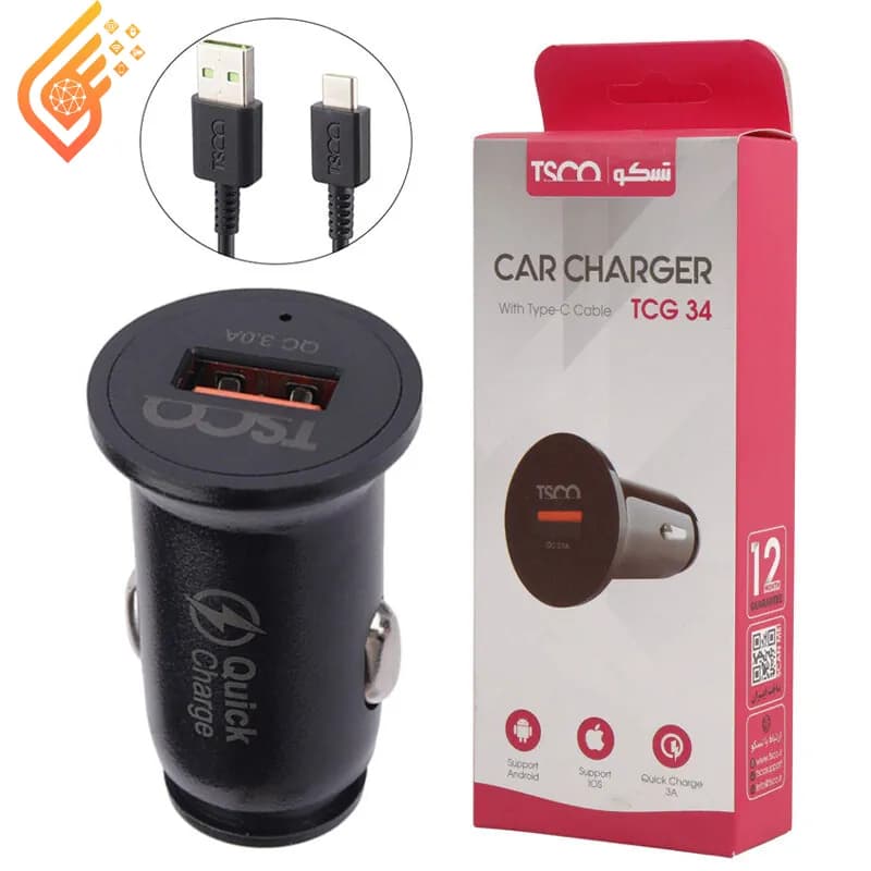 شارژر فندکی 18 وات تسکو مدل TSCO TCG 34