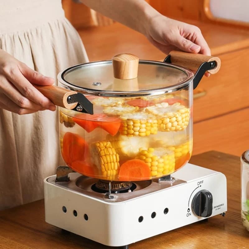 قابلمه پیرکس مدل شیشه ای 4.5L سایز — تصویر ۲