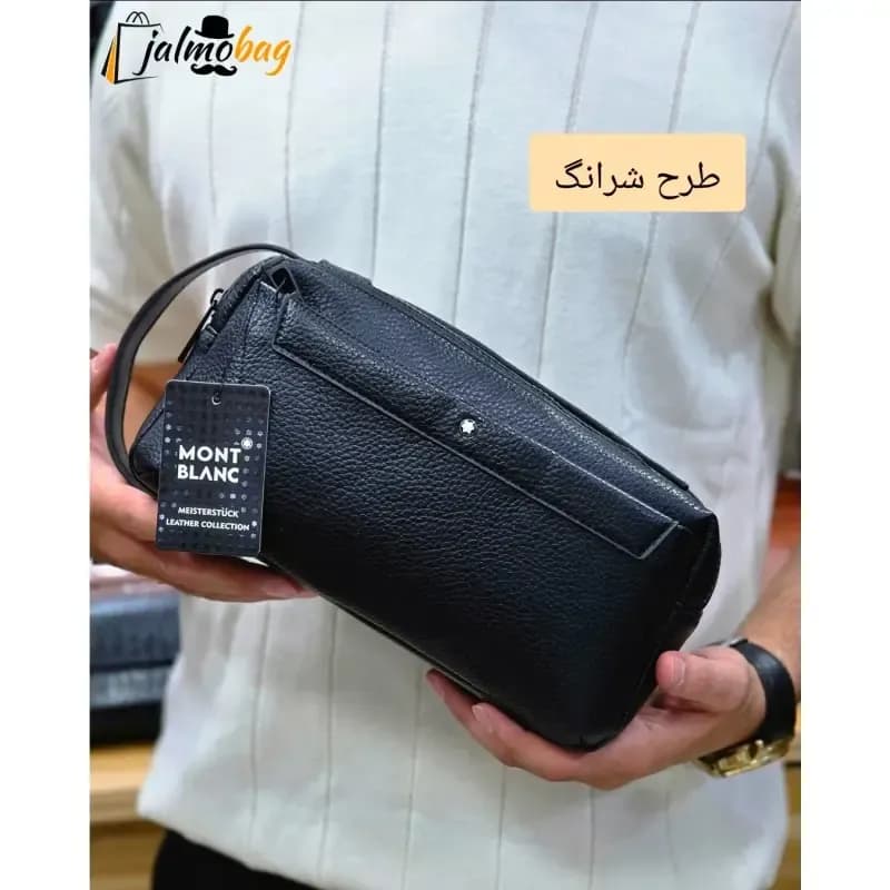 کیف دستی دوحالته مونت بلانک چرم وارداتی چهار زیپ — تصویر ۱۰