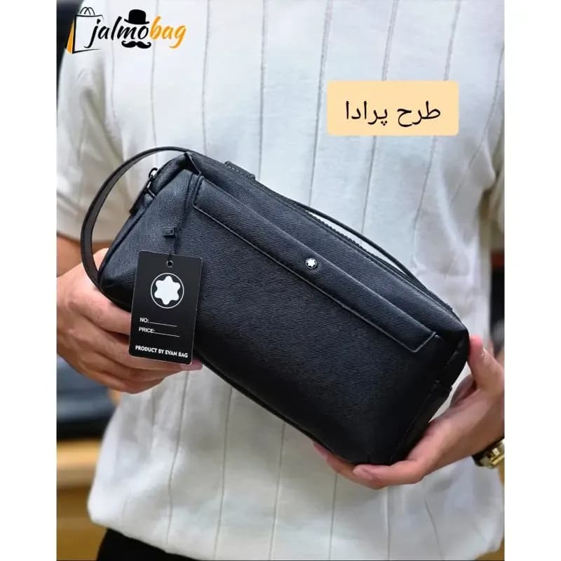 کیف دستی دوحالته مونت بلانک چرم وارداتی چهار زیپ — تصویر ۱۲