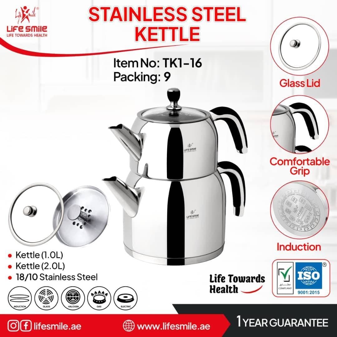 کتری و قوری استیل لایف اسمایل (Life Smile) مدل TK1-16