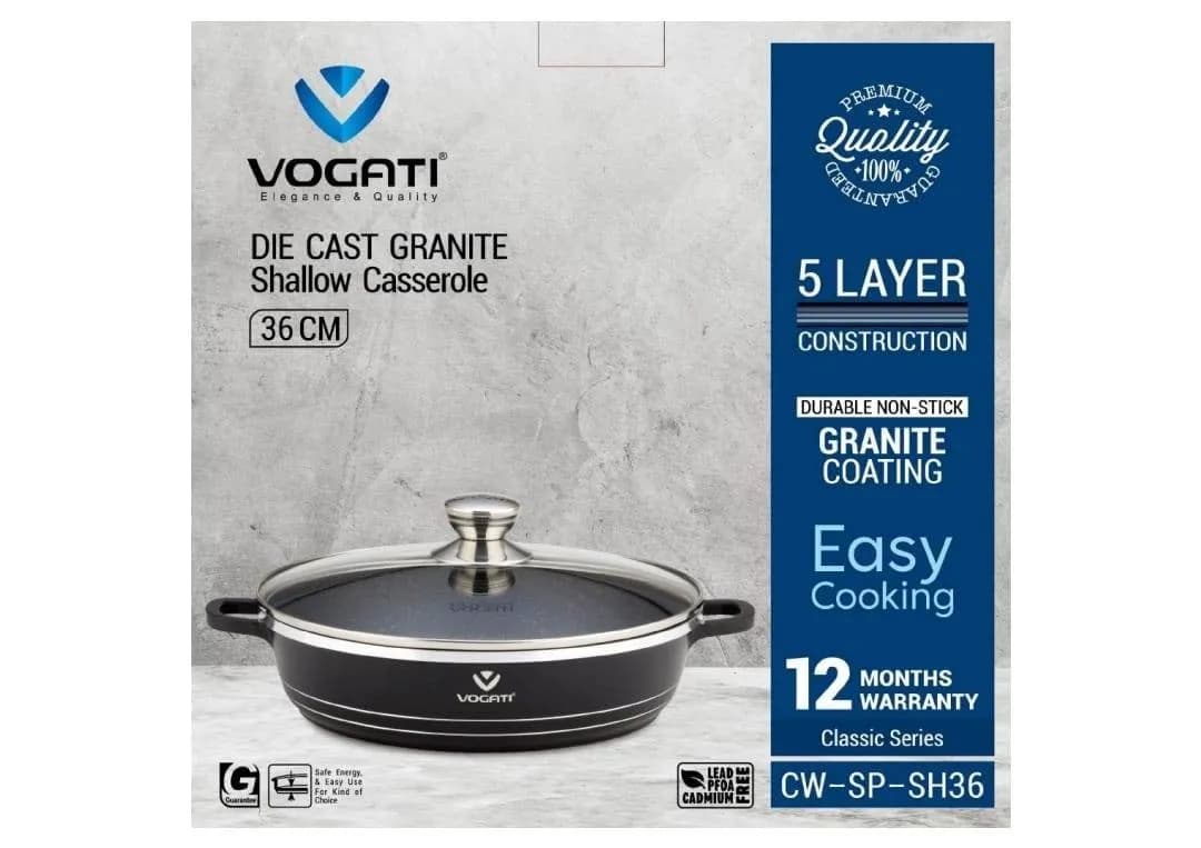 ماهی تابه گرانیتی ووگاتی (Vogati) 36 سانتی‌متری مدل CW-SP-SH36
