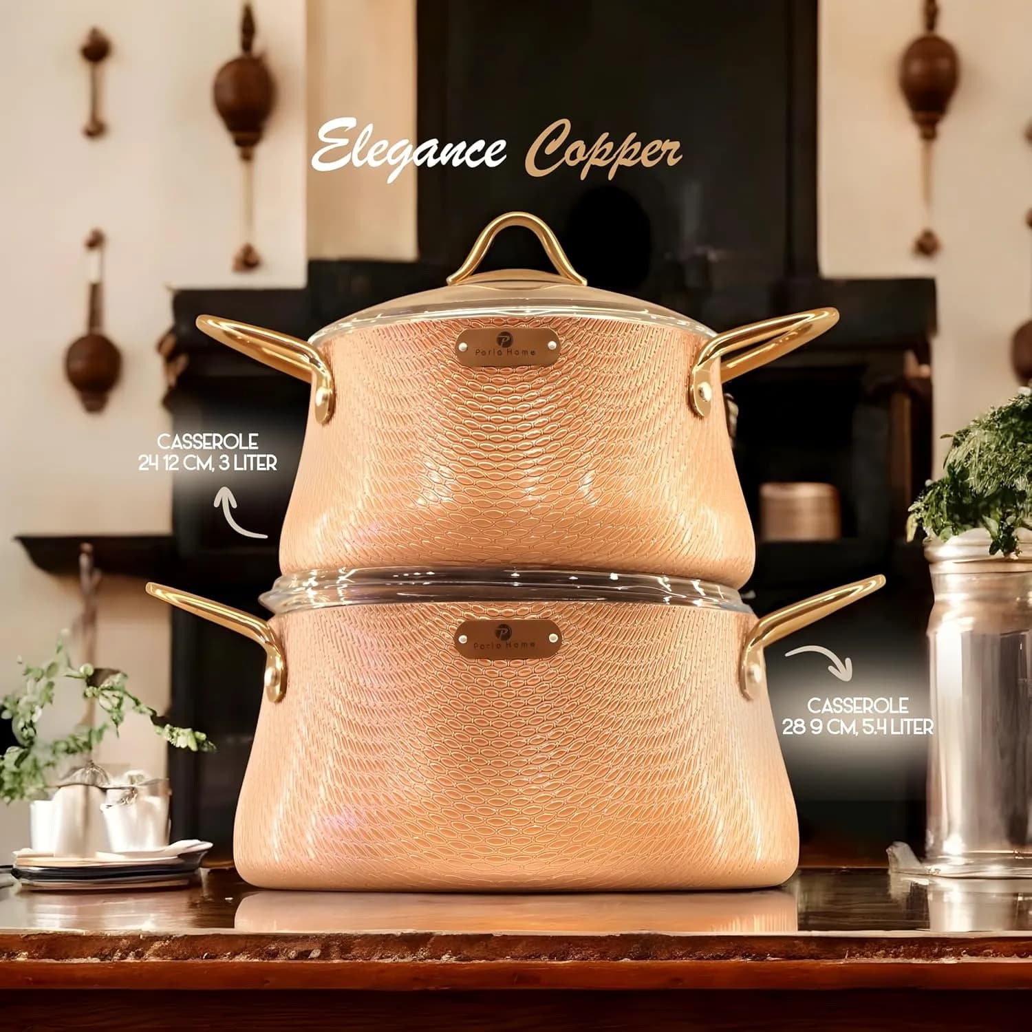 سرویس قابلمه گرانیتی ۹ پارچه پارلا هوم (ParlaHome) مدل E-1020 سری Elegance — تصویر ۷