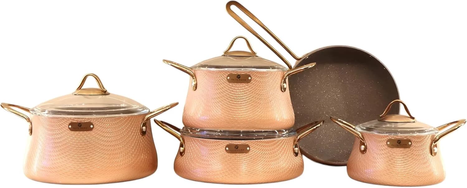 سرویس قابلمه گرانیتی ۹ پارچه پارلا هوم (ParlaHome) مدل E-1020 سری Elegance — تصویر ۲