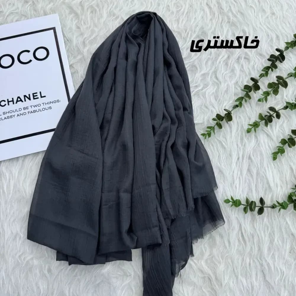 شال سوپرنخ وارداتی مشکی قواره 2000 در 98 سانتیمتر — تصویر ۶