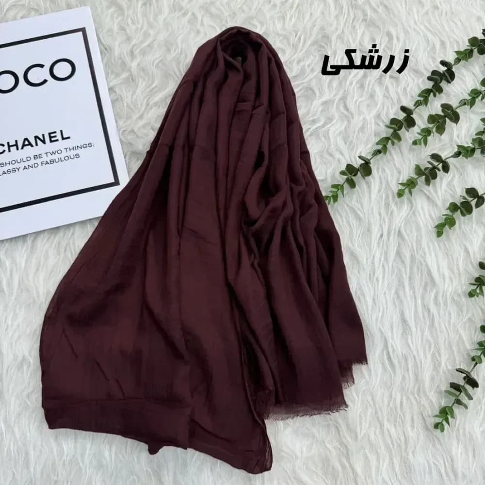 شال سوپرنخ وارداتی مشکی قواره 2000 در 98 سانتیمتر — تصویر ۳