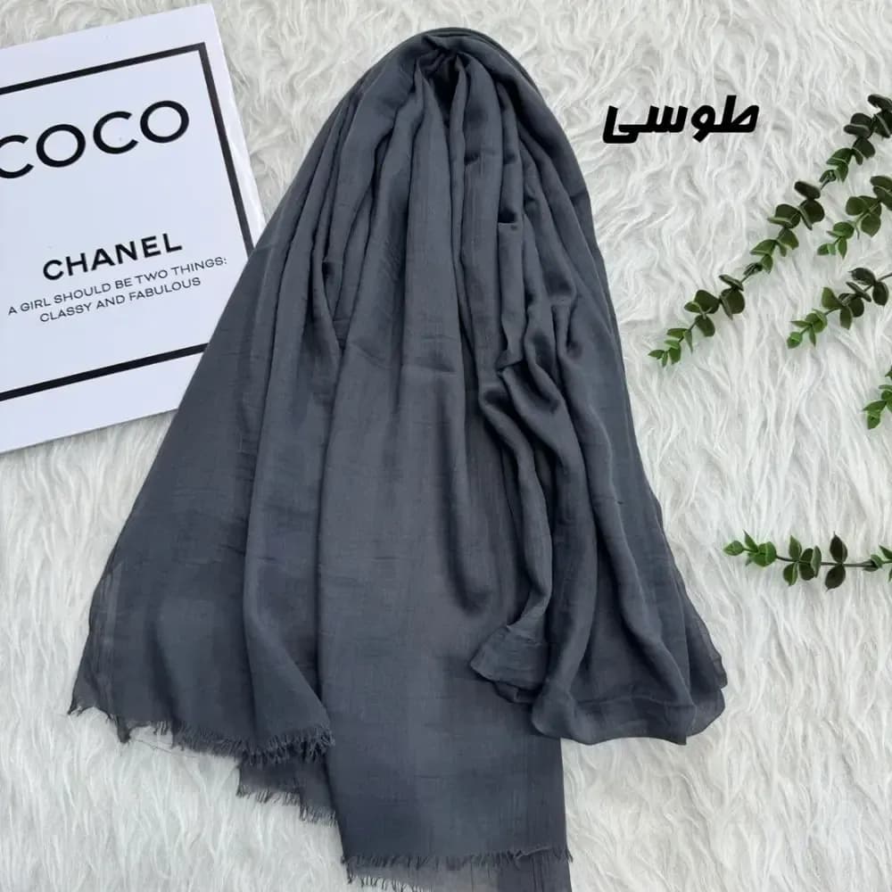 شال سوپرنخ وارداتی مشکی قواره 2000 در 98 سانتیمتر — تصویر ۴