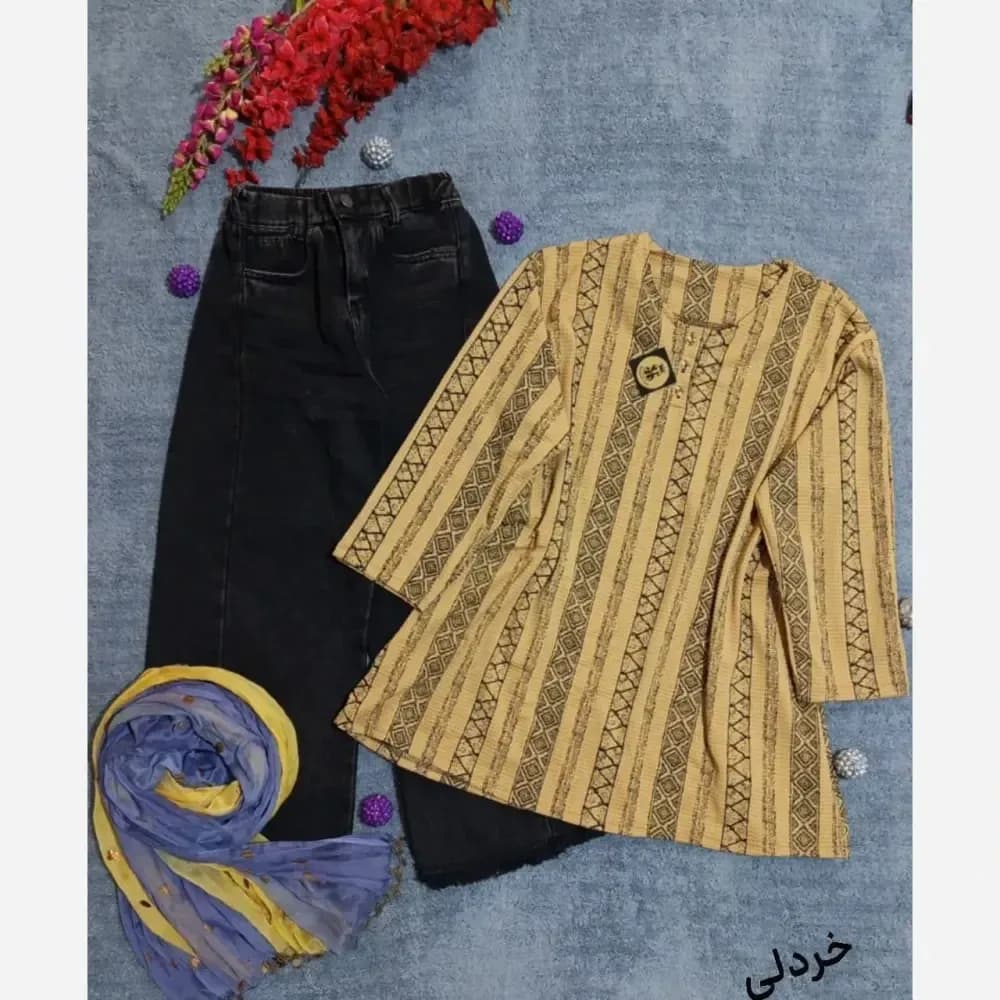 تونیک قواره دار سنتی تسلا 😍❤️🌸 — تصویر ۶