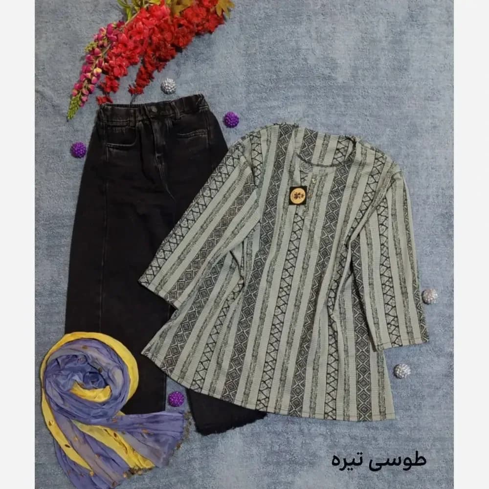 تونیک قواره دار سنتی تسلا 😍❤️🌸 — تصویر ۷
