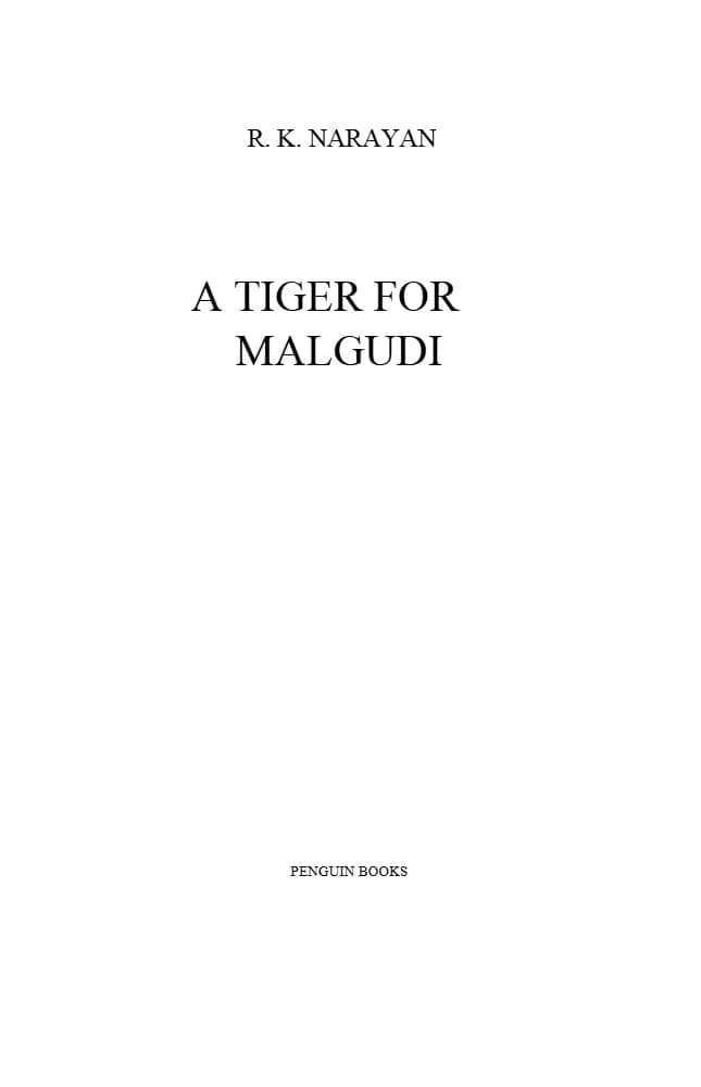 کتاب A Tiger for Malgudi (ببر مالگودی) نسخه انگلیسی PDF | آر. کی. نارایان (R. K. Narayan)
