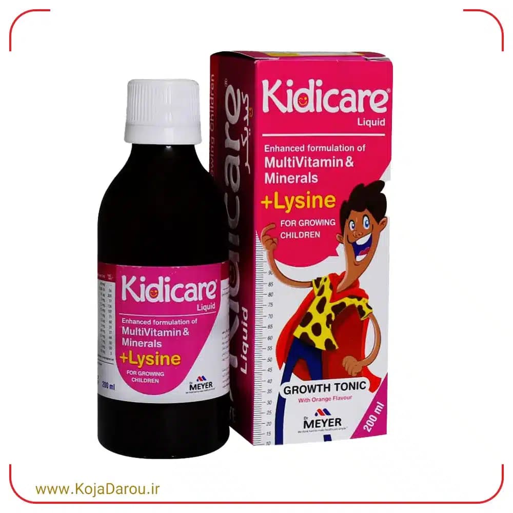 شربت کیدی کر ویتابیوتیکس طعم پرتقال Kidicare حجم 200 میلی لیتر