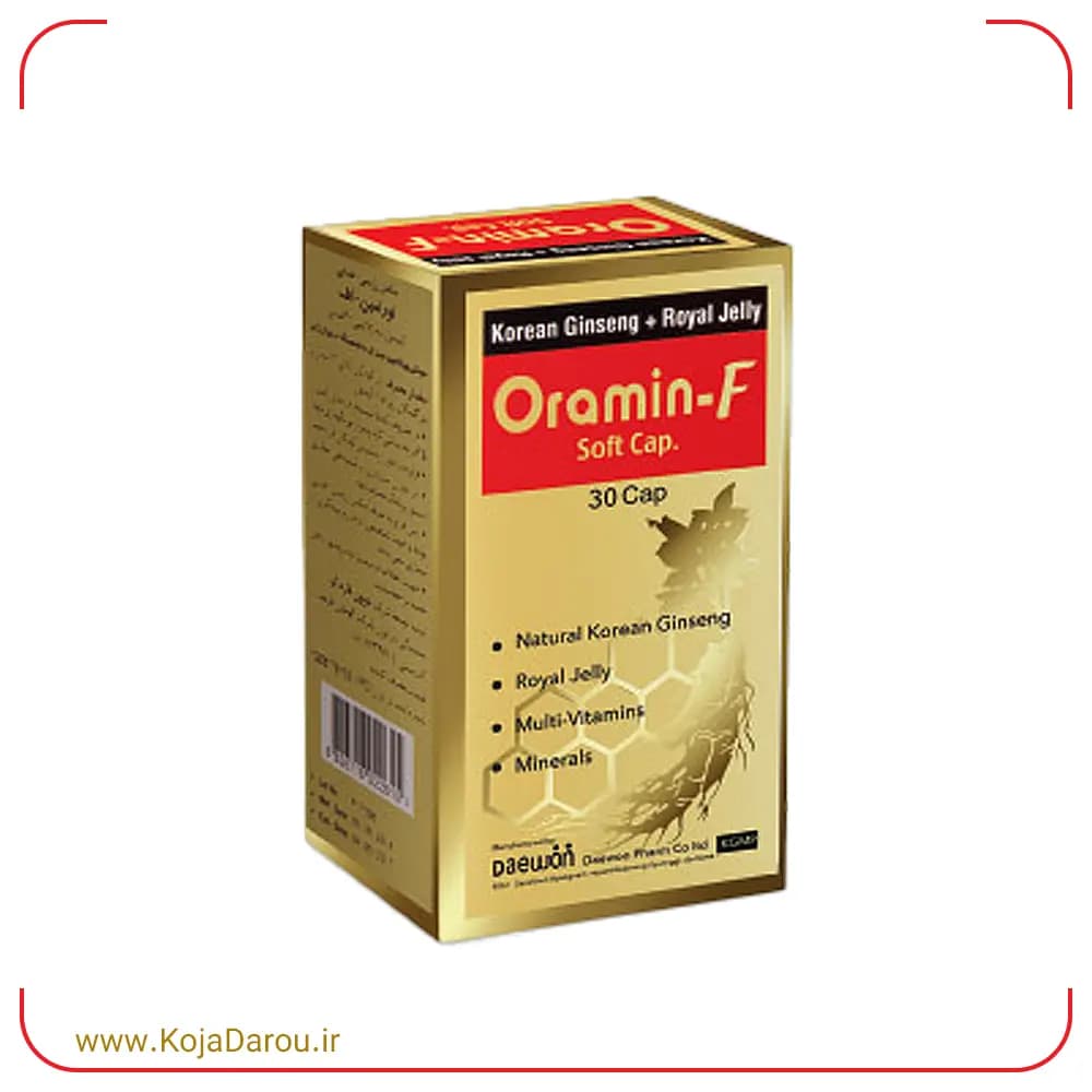 کپسول نرم ژلاتینی اورامین اف کوشان فارمد Oramin F بسته 30 عددی