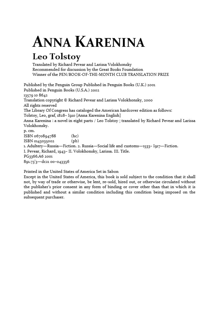 کتاب Anna Karenina (آنا کارنینا) نسخه انگلیسی PDF | لئو تولستوی (Leo Tolstoy)