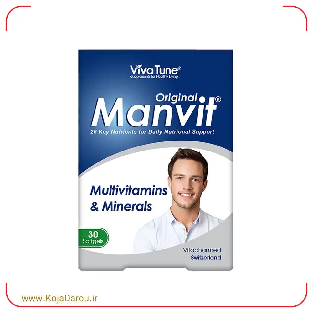 کپسول نرم ژلاتینی من ویت اوریجینال ویواتیون مناسب آقایان Manvit Original بسته ۳۰ عددی