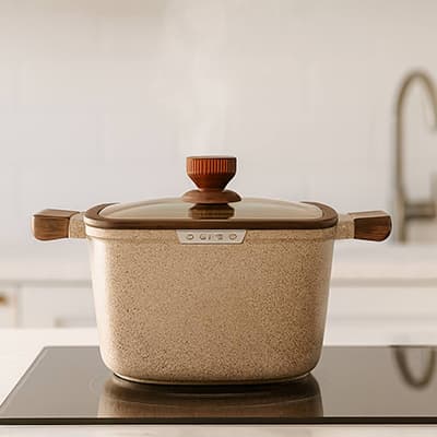 سرویس قابلمه گرانیتی زیو مدل ZCS-8300 ده پارچه مربع — تصویر ۳