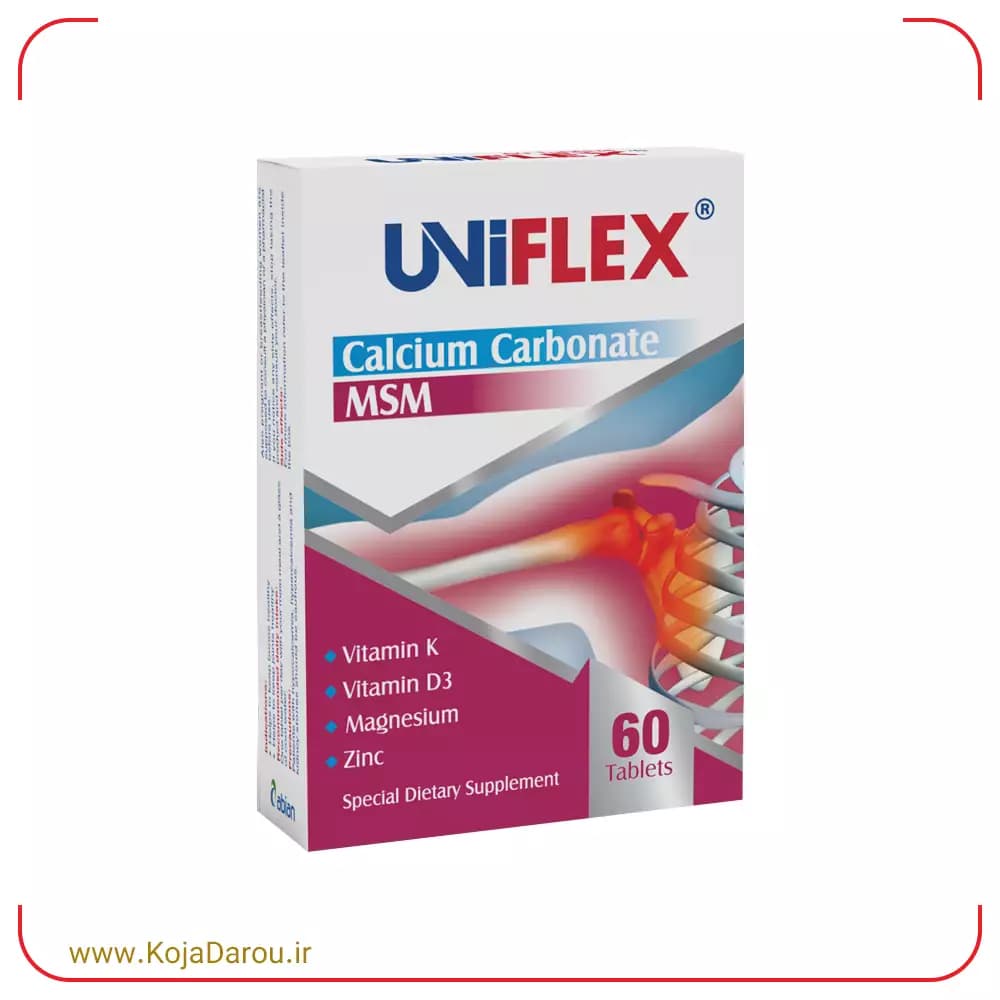 قرص یونی فلکس ابیان دارو Uniflex بسته 60 عددی