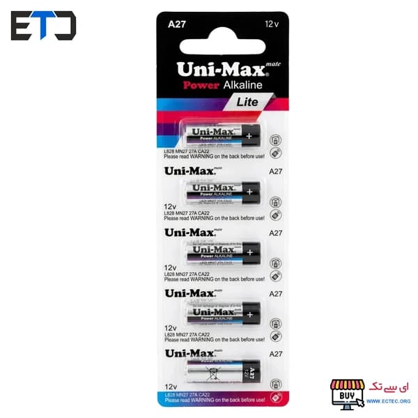 باتری A27 ریموت یونی مکس Uni‑Max مدل Power Alkaline