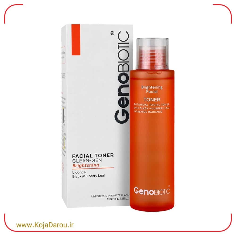 تونر روشن کننده صورت کلین ژن ژنوبایوتیک Geno Biotic حجم 150 میلی لیتر — تصویر ۲