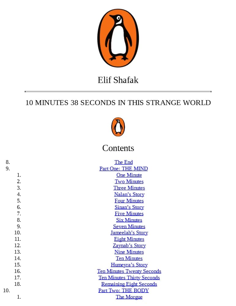 کتاب 10 Minutes 38 Seconds in This Strange World (۱۰ دقیقه و ۳۸ ثانیه در این دنیای عجیب) نسخه انگلیسی PDF | الیف شافاک (Elif Shafak)