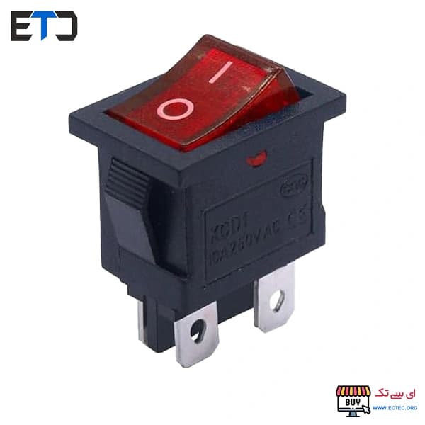 کلید راکر متوسط دو حالت 4 پایه KCD1-104N چراغ دار