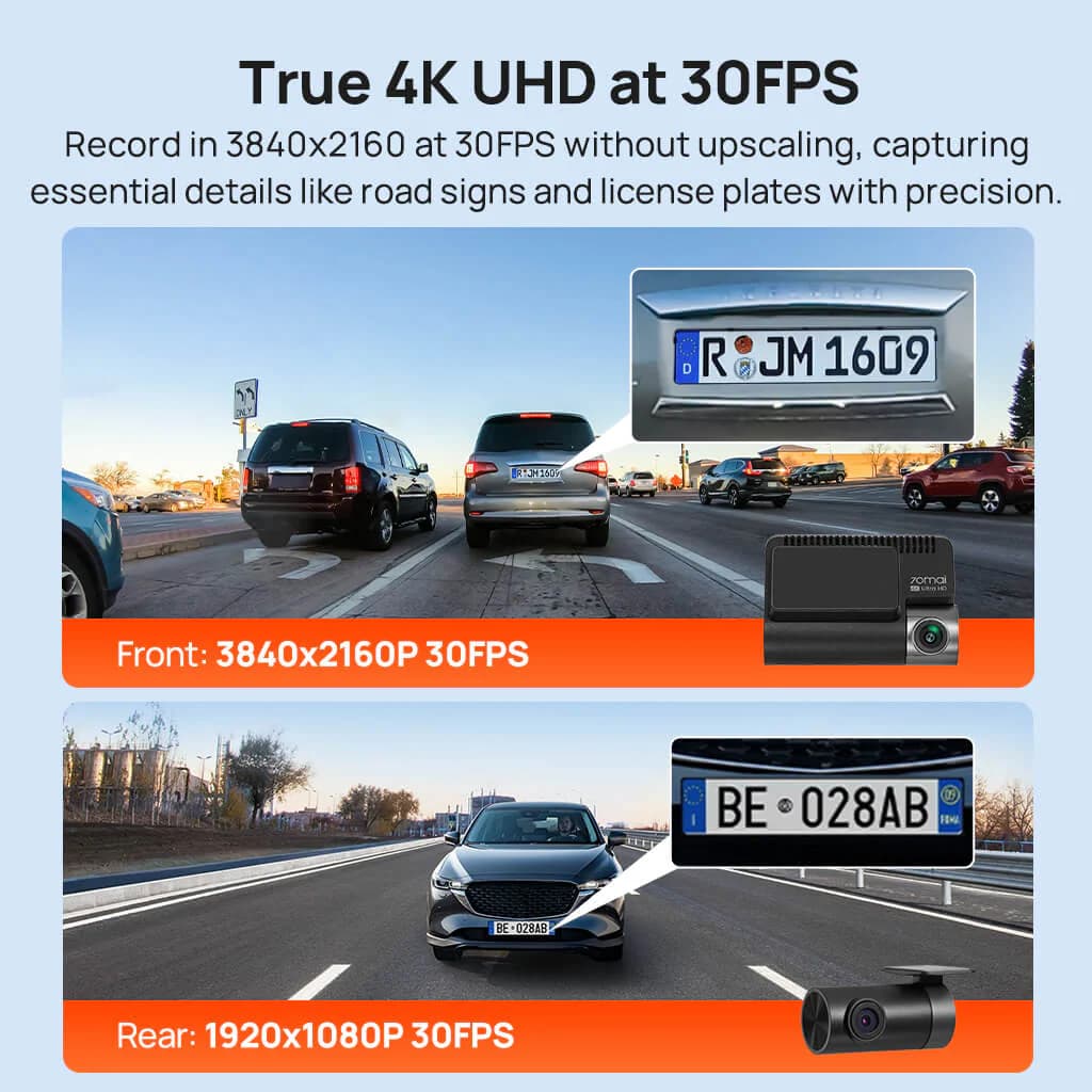 دوربین ثبت وقایع خودرو 70mai Dash Cam 4K A800 SE +دوربین عقب — تصویر ۳