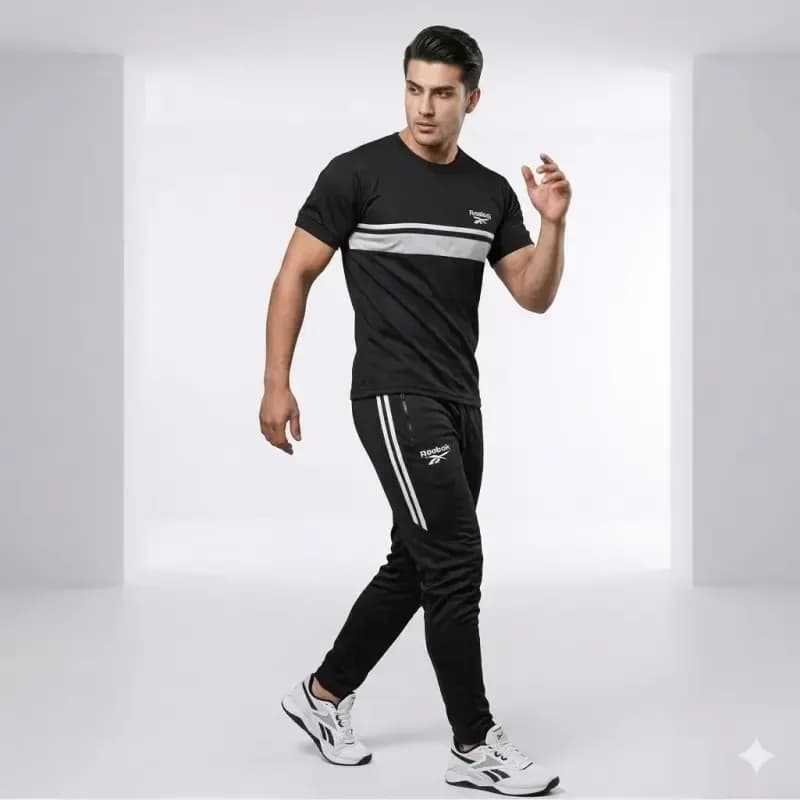 ست تیشرت و شلوار مردانه مدل REBOB جنس مولینه رنگ مشکی سایز L تا 2XL — تصویر ۱۲