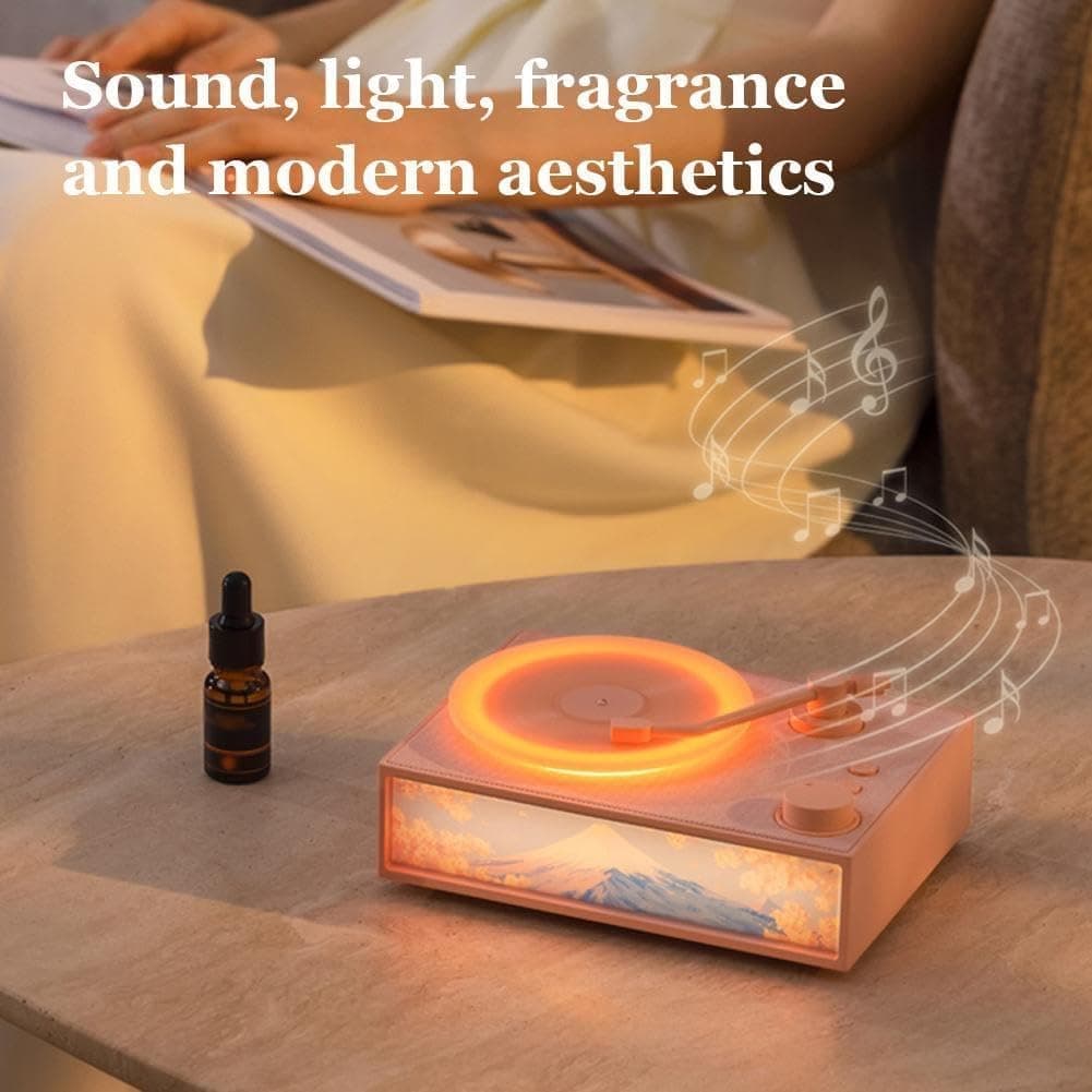 اسپیکر و چراغ خواب بلوتوثی معطر طرح گرامافون مدل Aroma Vinyl — تصویر ۲