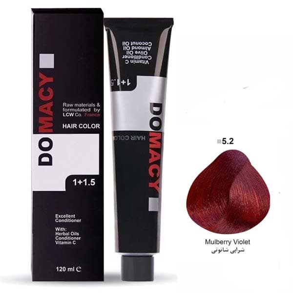 رنگ مو دوماسی شماره 5.2 حجم 120 میلی لیتر شرابی شاه‌توتی