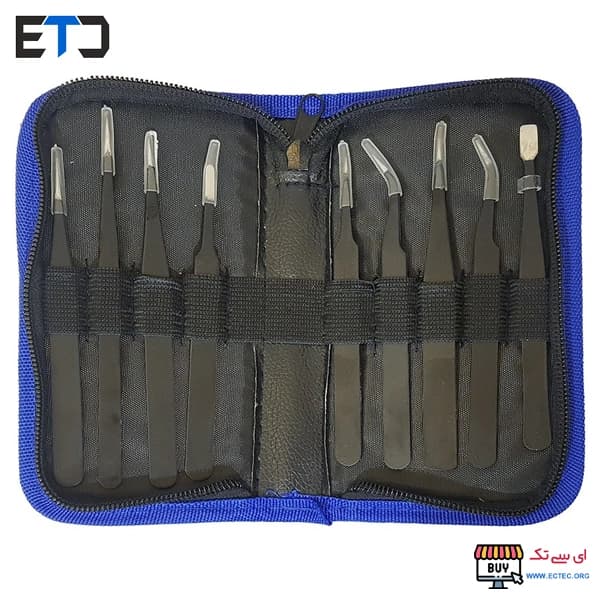 ست پنس 9 عددی آنتی استاتیک ESD-9PCS با کیف چرمی