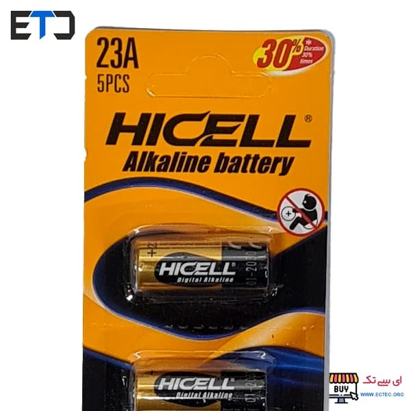 باتری ریموت کنترل 12 ولت HICELL هایسل 23A Alkaline — تصویر ۲