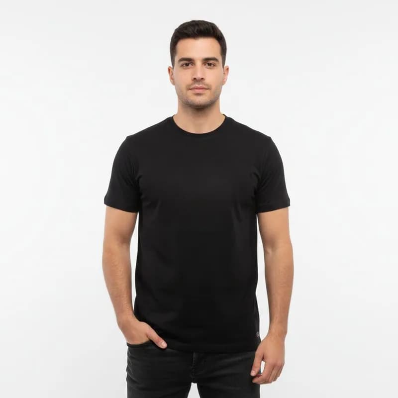 تیشرت آستین کوتاه مردانه مدل T-sa کد 9865 جنس پنبه یقه گرد ساده — تصویر ۴
