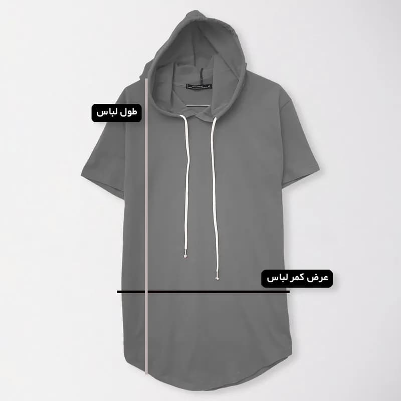 تیشرت کلاه دار مردانه مدل 001051 سرمه ای ساده نخ آستین کوتاه یقه گرد — تصویر ۱۲
